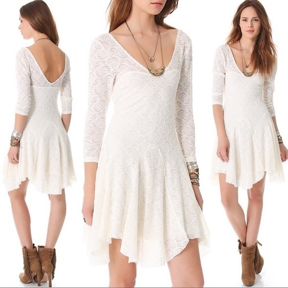*SOLD* Free People Ivory Katya Paisley Lace Dress Size: XS - Picture 1 of 5